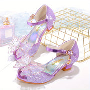 Girls Summer Sequin Butterfly High Heels Rubber Sole for Casual Wear