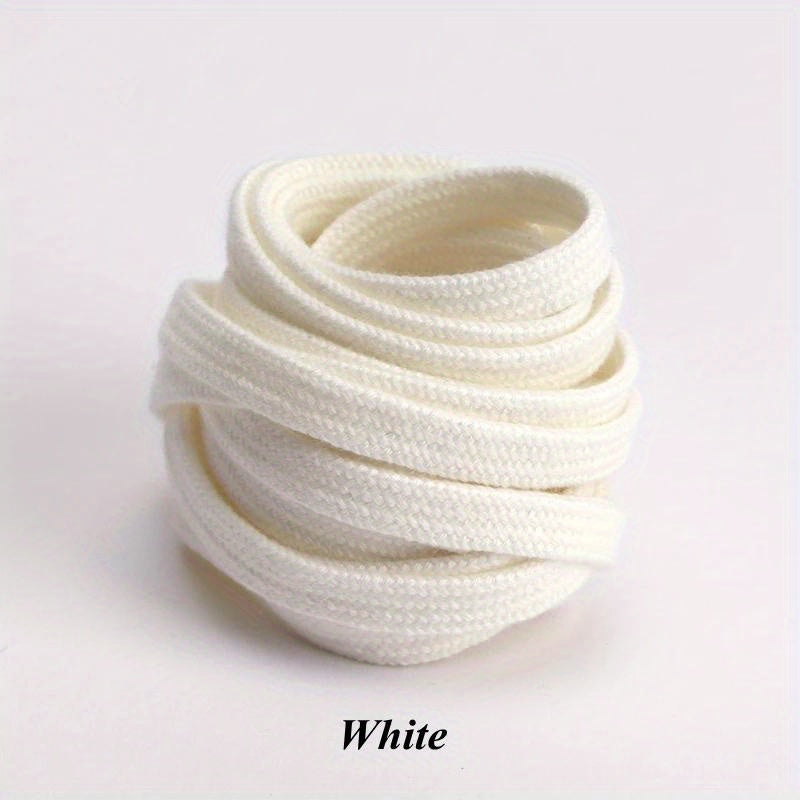 Double Weave Shoelaces for Sneakers, Flat, Black White Beige, Durable