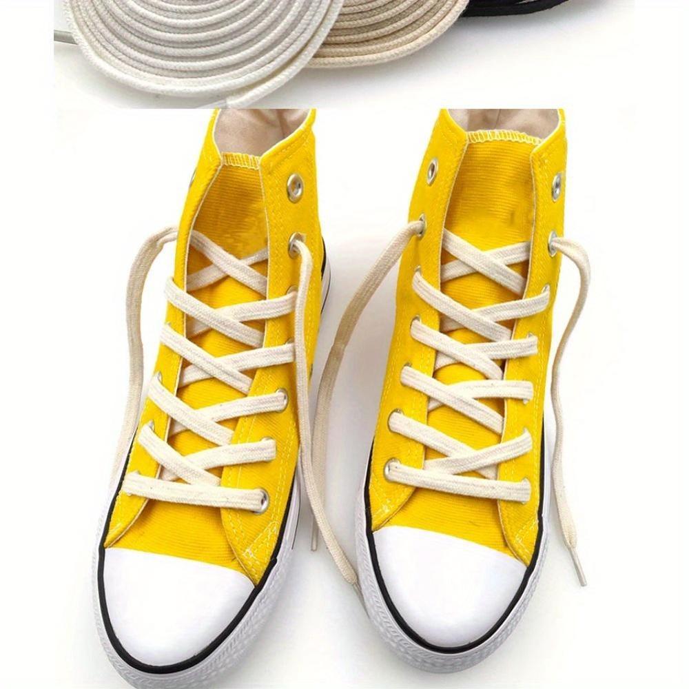 Double Weave Shoelaces for Sneakers, Flat, Black White Beige, Durable