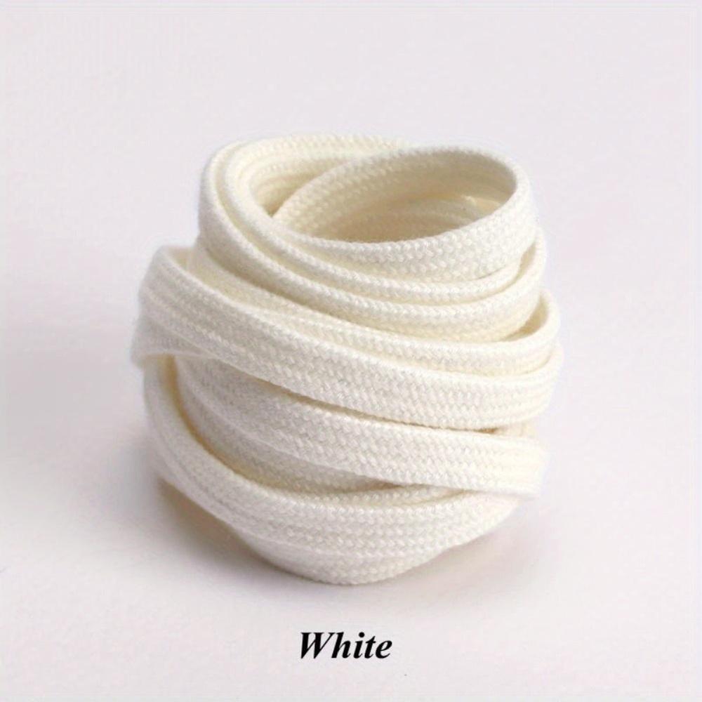 Double Weave Shoelaces for Sneakers, Flat, Black White Beige, Durable