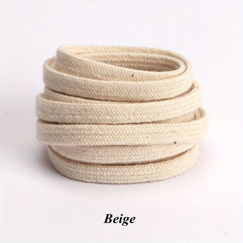 Double Weave Shoelaces for Sneakers, Flat, Black White Beige, Durable