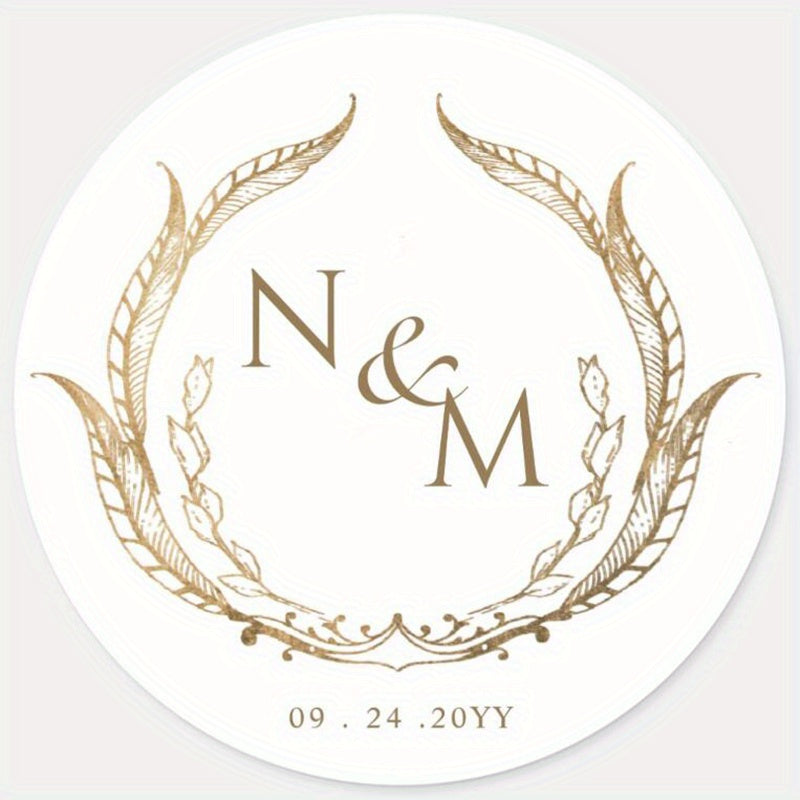 Personalized Round Circle Labels with Name and Date for Bridal Shower Favors Custom Thank You Stickers