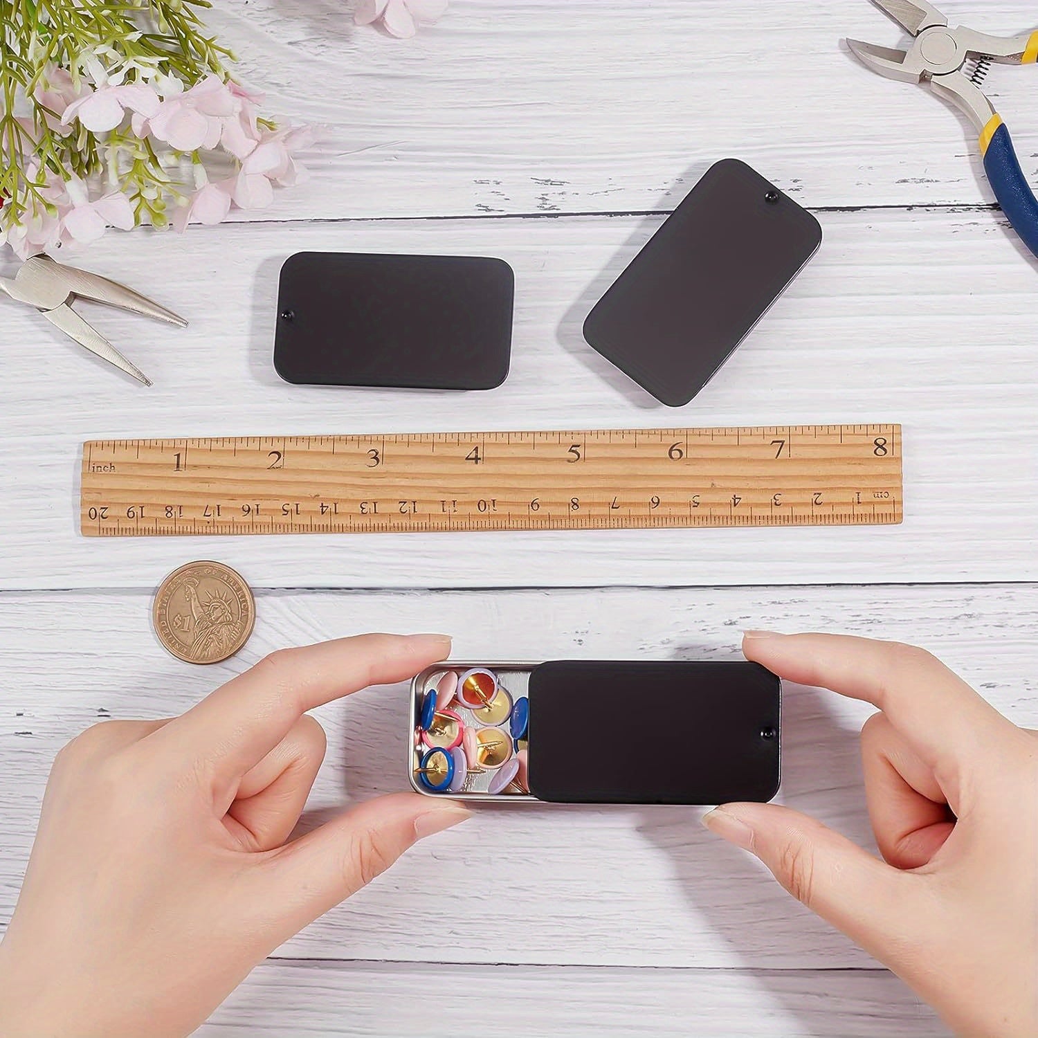 Набор из 10 металлических контейнеров для бальзама для губ, баночки для хранения, для рукоделия и путешествий