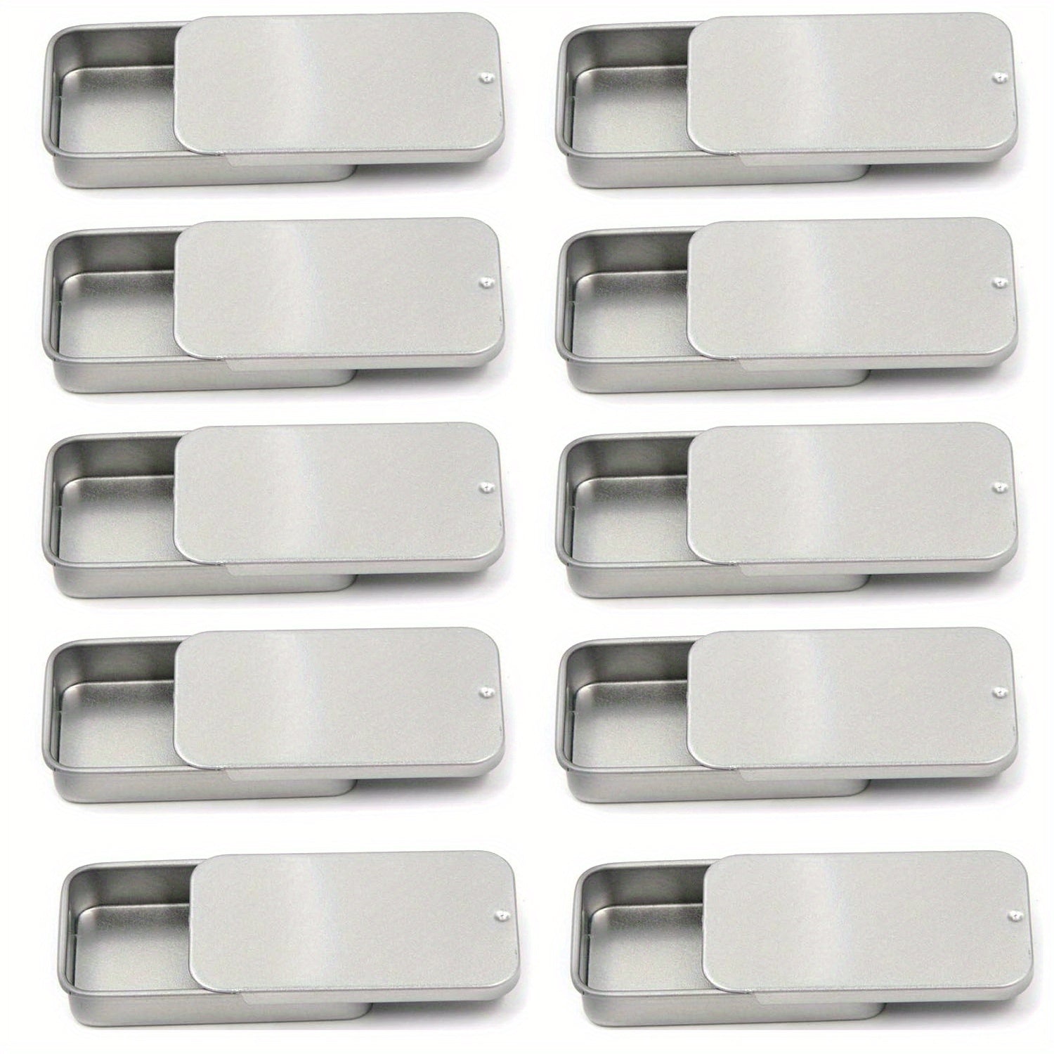 Набор из 10 металлических контейнеров для бальзама для губ, баночки для хранения, для рукоделия и путешествий