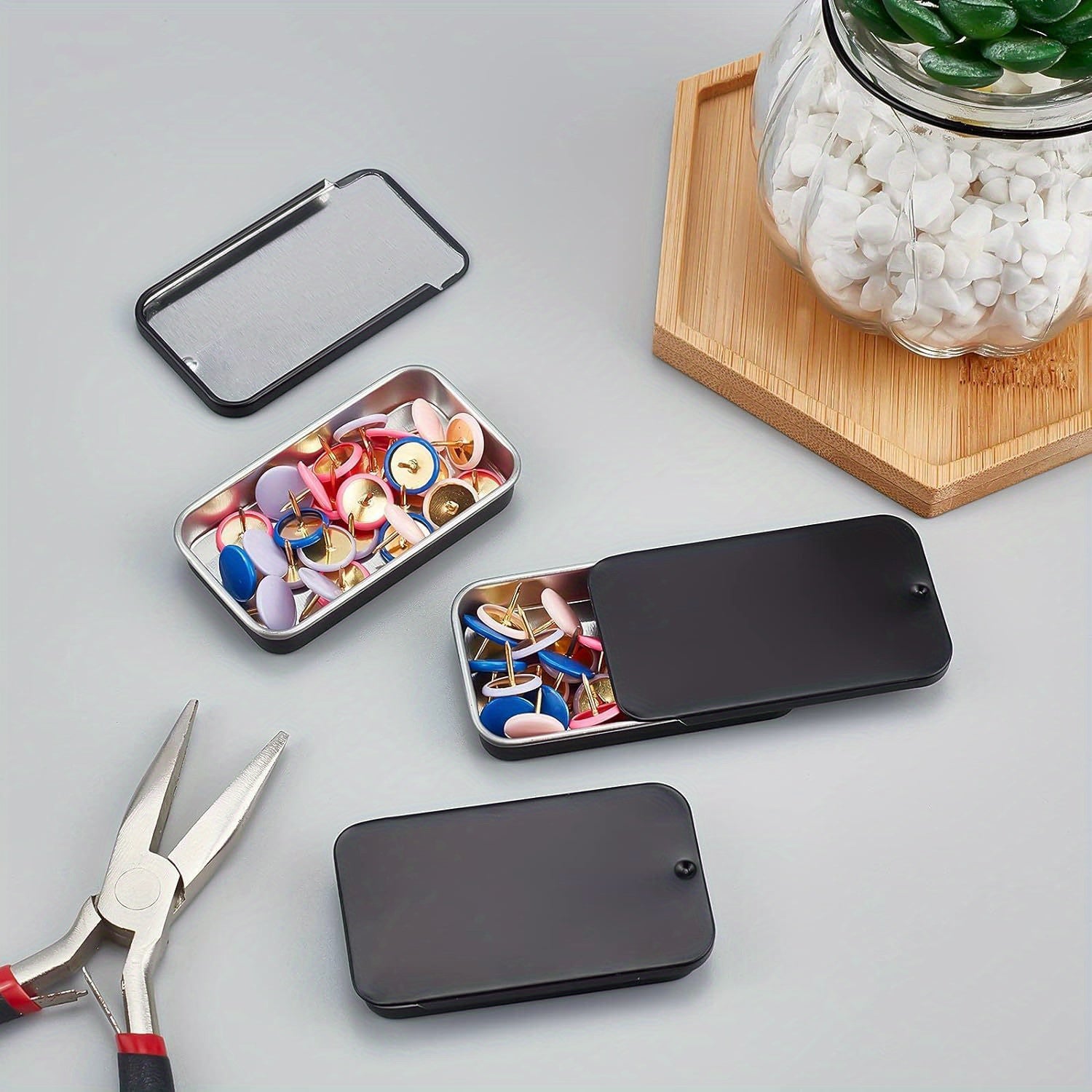 Набор из 10 металлических контейнеров для бальзама для губ, баночки для хранения, для рукоделия и путешествий