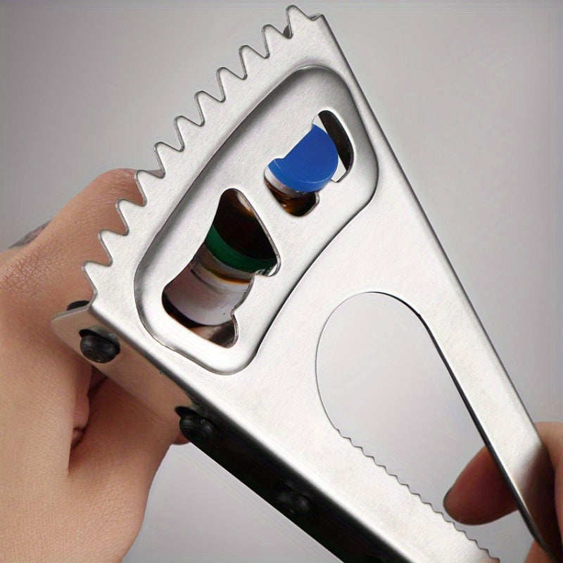 Stainless Steel Multi-Function Bottle Opener Can Opener Screw Cap Remover Fish Scaler Kitchen Tool
