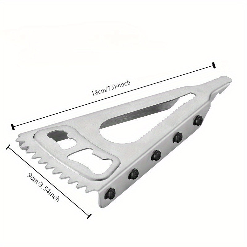 Stainless Steel Multi-Function Bottle Opener Can Opener Screw Cap Remover Fish Scaler Kitchen Tool