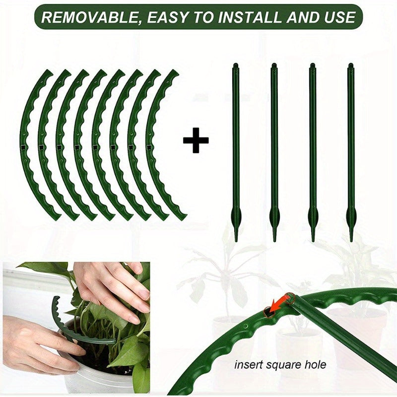 12 Pack Green Plastic Garden Plant Support Cages for Bonsai and Climbing Plants