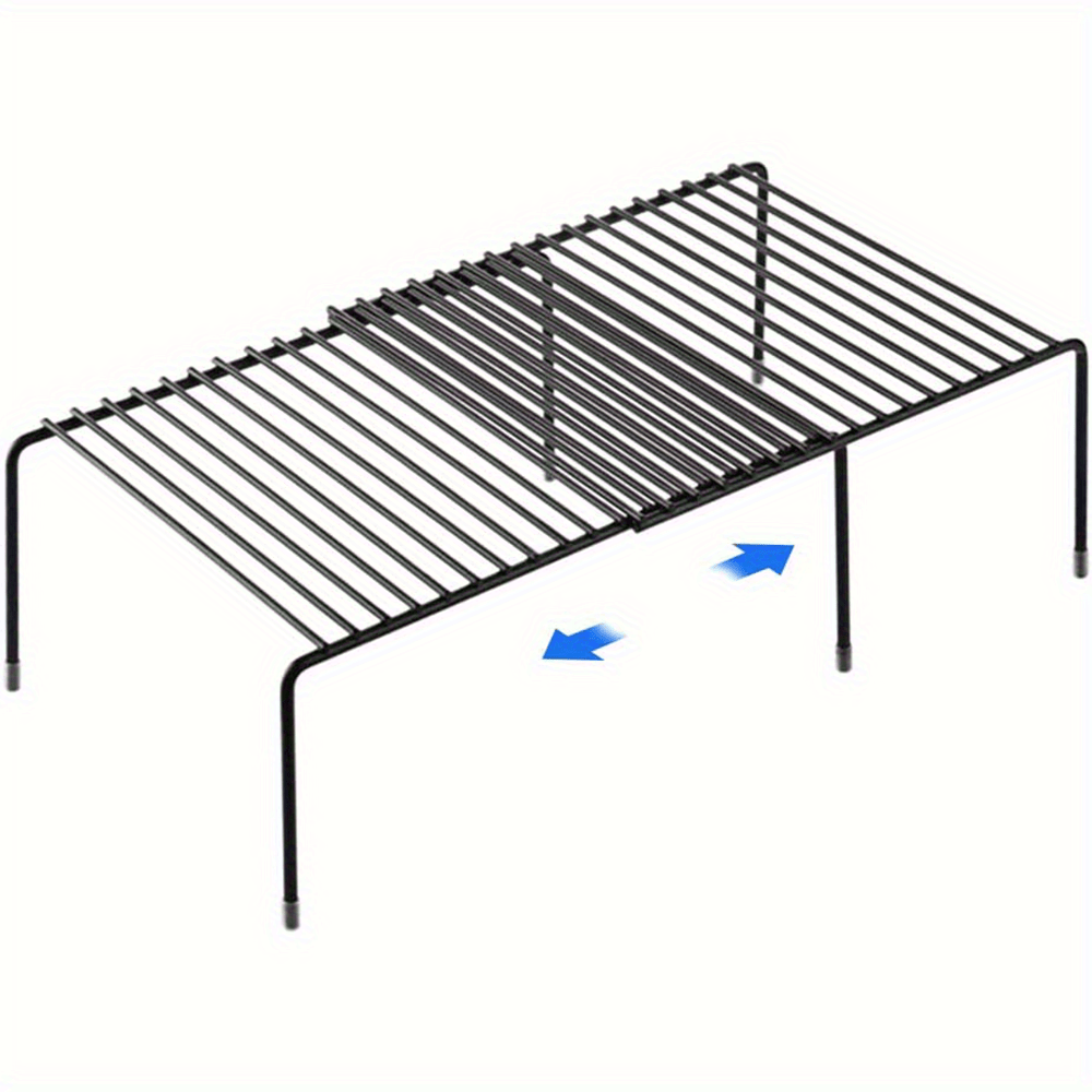 Expandable Metal Shelf Organizer for Kitchen Countertop Space-Saving Rustproof Carbon Steel