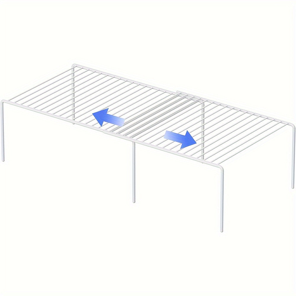 Expandable Metal Shelf Organizer for Kitchen Countertop Space-Saving Rustproof Carbon Steel
