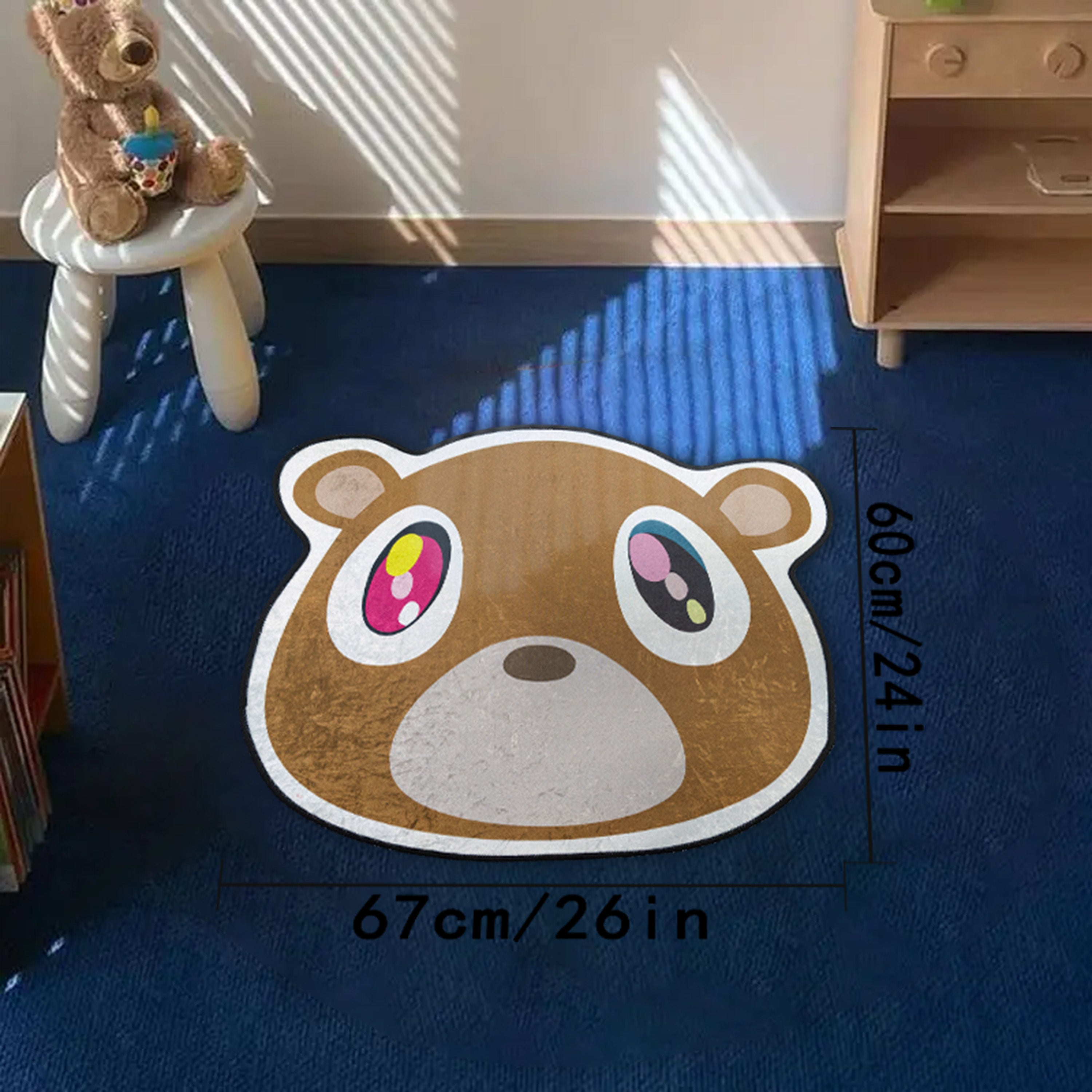 Alfombra de oso de peluche gruesa duradera y fácil de cuidar para sala de estar y dormitorio