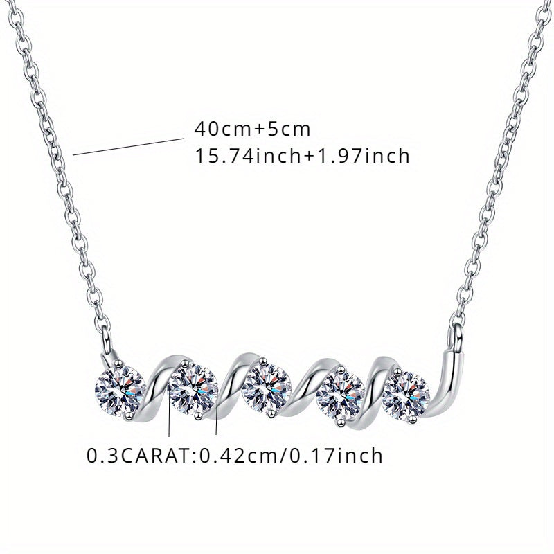 Sterling Silver Necklace with 1.5 Carat Morganite Minimalist Collarbone Chain for Women and Men