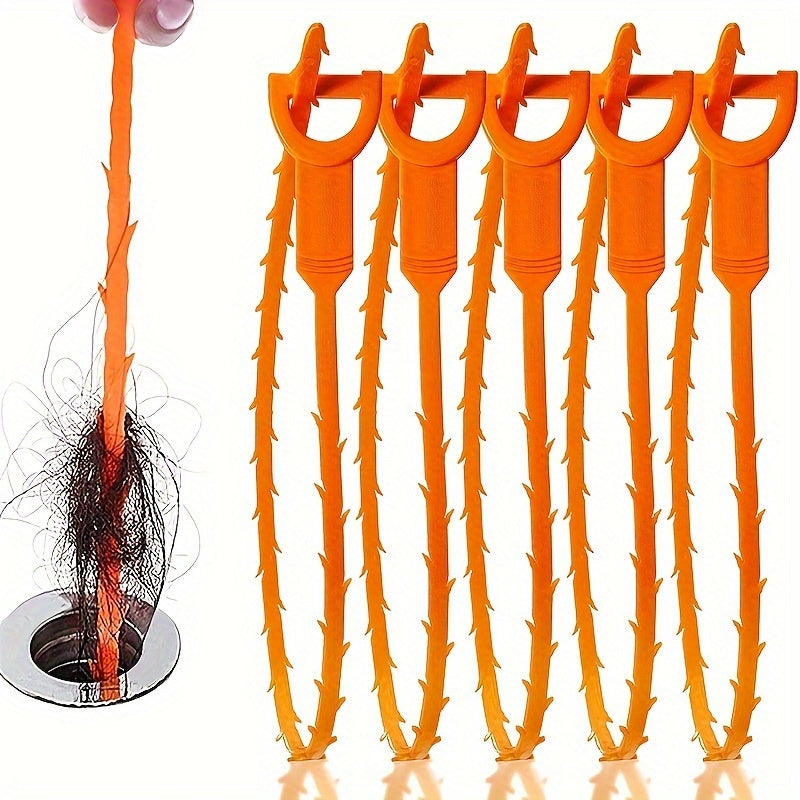 Set of 3 Flexible Drain Clog Remover Tools 49.78cm Sink Snake for Hair Debris