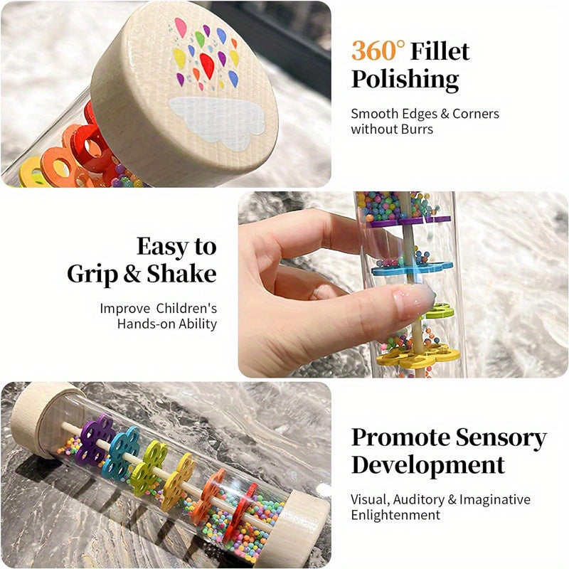 Baby Wooden Rattle Musical Toy for Infants and Toddlers