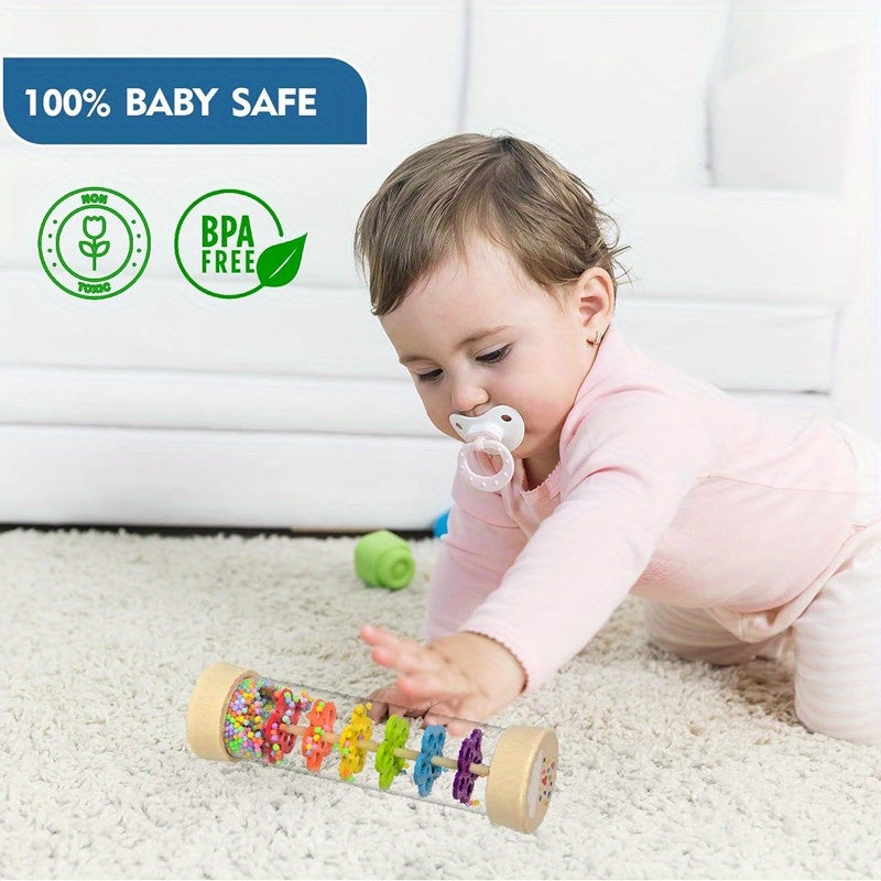 Baby Wooden Rattle Musical Toy for Infants and Toddlers
