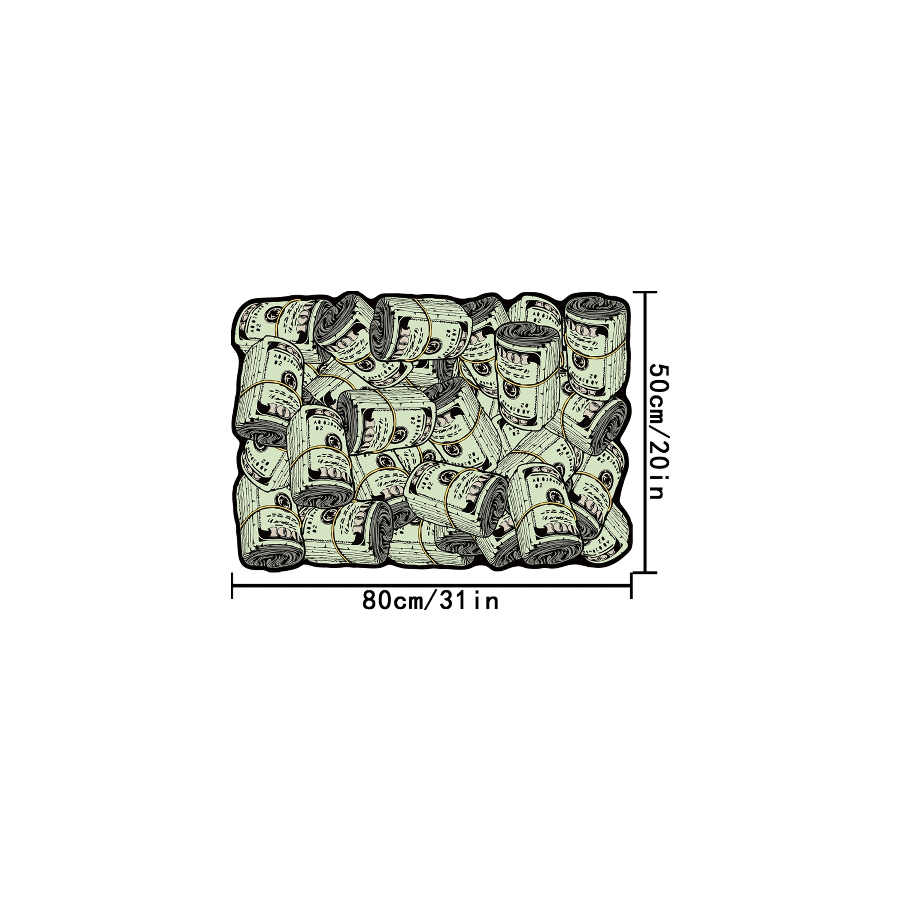 Festive Dollar Bill Pattern Carpet for Living Room or Bedroom Soft and Comfortable