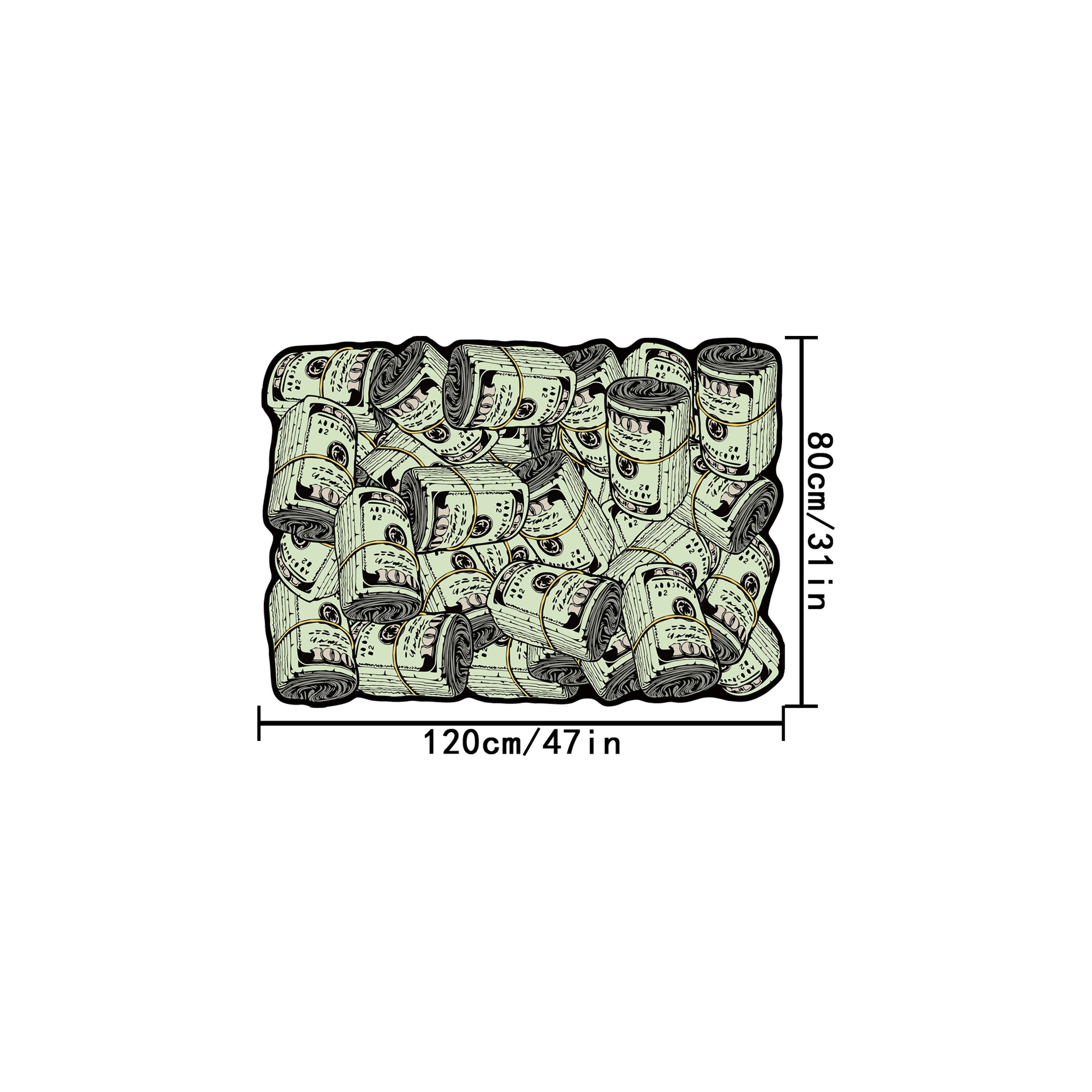 Festive Dollar Bill Pattern Carpet for Living Room or Bedroom Soft and Comfortable