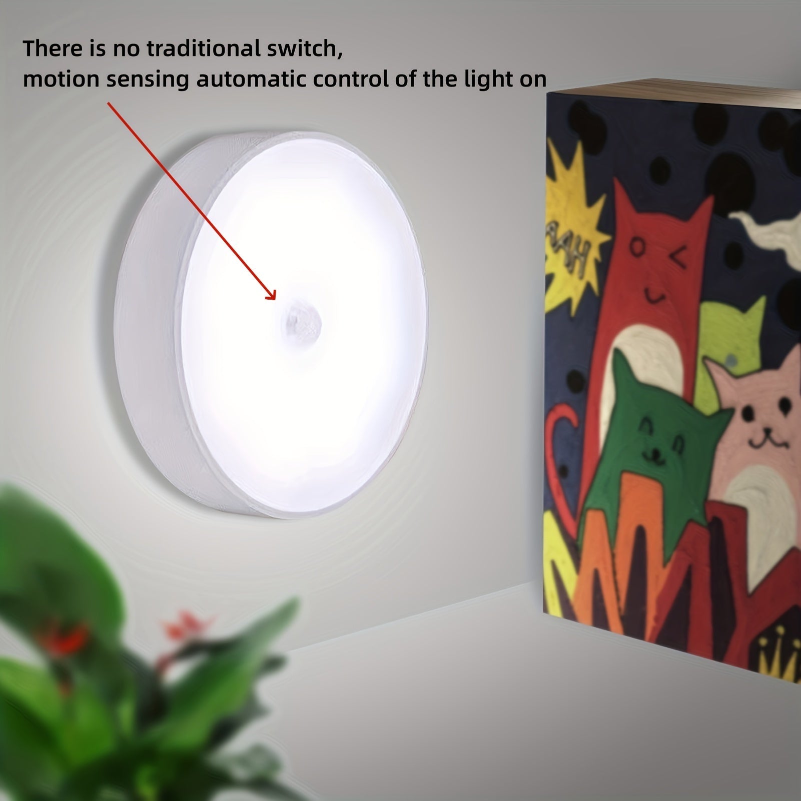 Juegos de luces de pared con sensor de movimiento recargables para uso en interiores en cocina y dormitorio