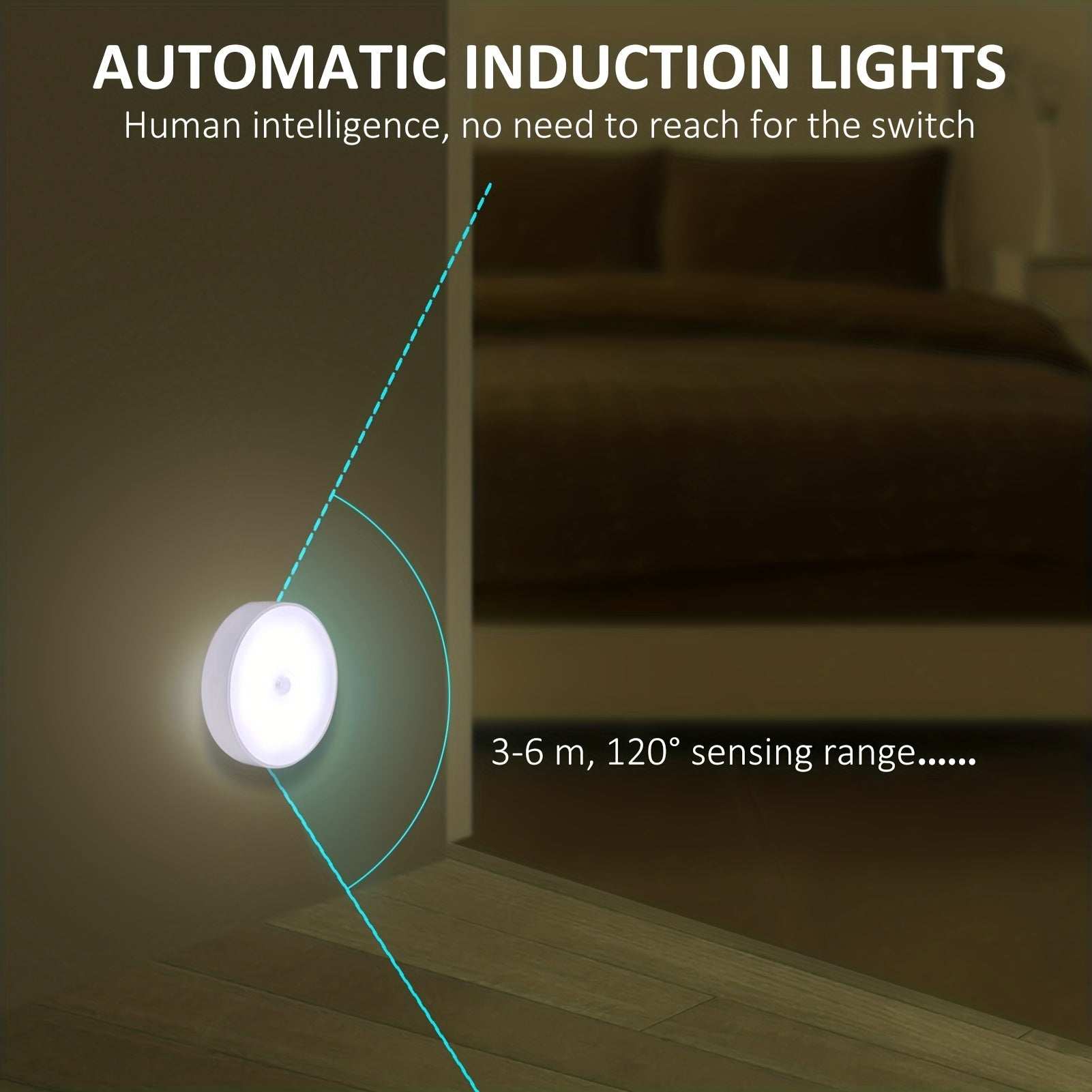 Juegos de luces de pared con sensor de movimiento recargables para uso en interiores en cocina y dormitorio