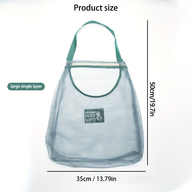 Bolsa de almacenamiento para cocina para frutas y verduras, organizador de pared con diseño de malla