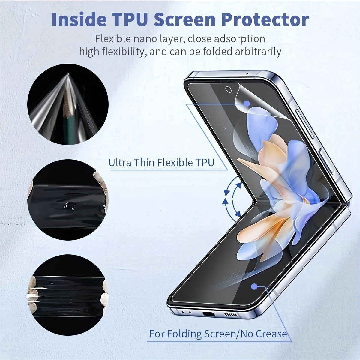 HD Hydrogel Screen Protectors for Samsung Galaxy Z Flip 3 4 5G Curved Edge Ultra HD Clear
