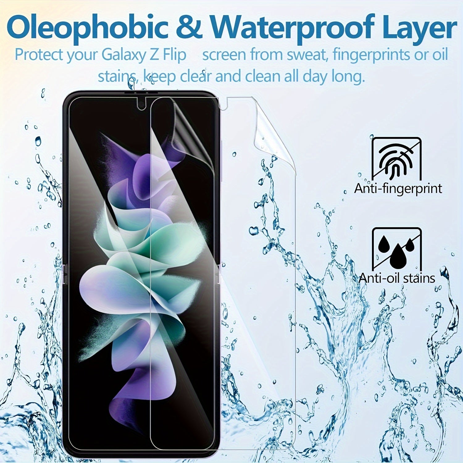 HD Hydrogel Screen Protectors for Samsung Galaxy Z Flip 3 4 5G Curved Edge Ultra HD Clear