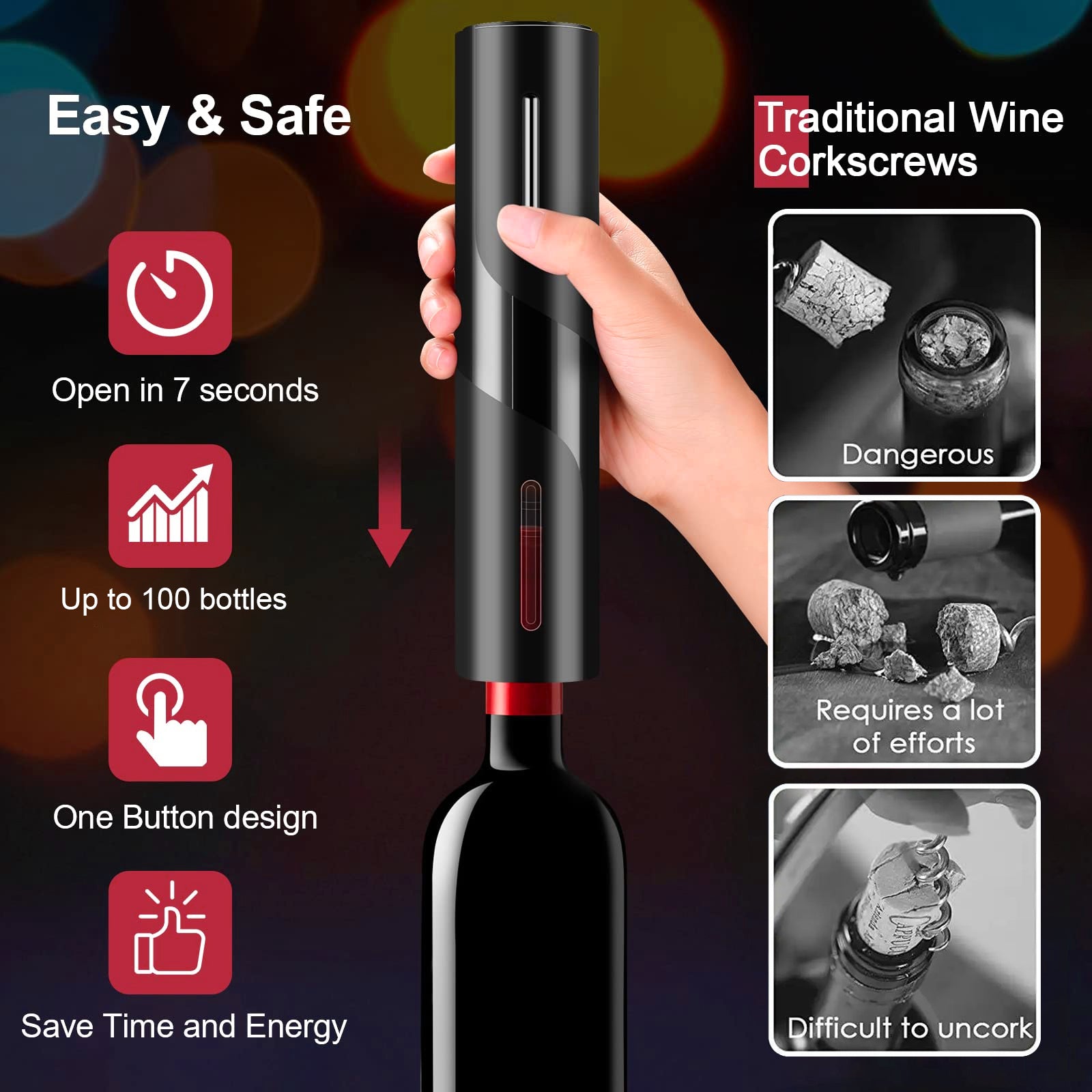 Elektr vin ochirish uchun to'plam, folga kesgich, vakuum yopgich va quyish moslamasi bilan