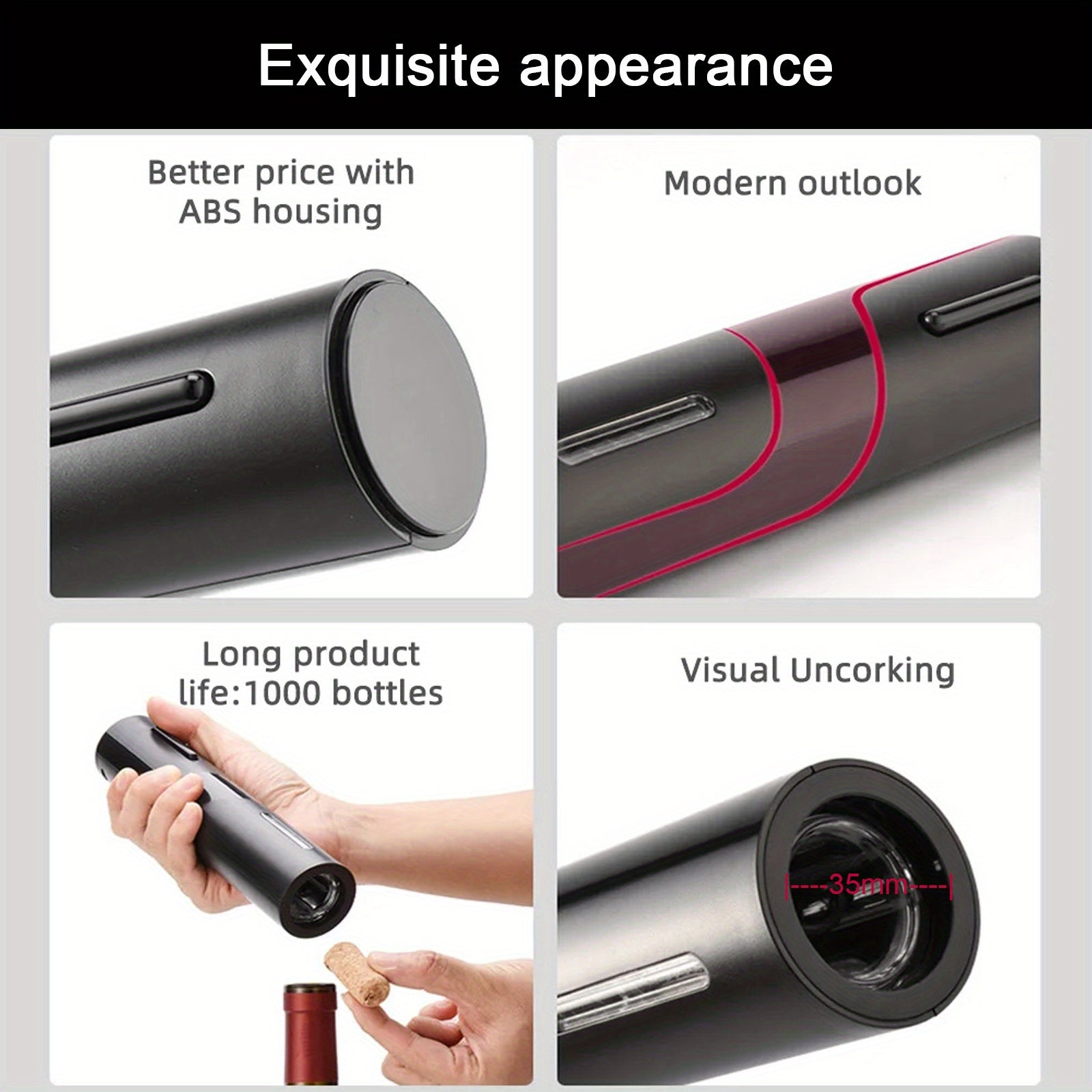 Elektr vin ochirish uchun to'plam, folga kesgich, vakuum yopgich va quyish moslamasi bilan