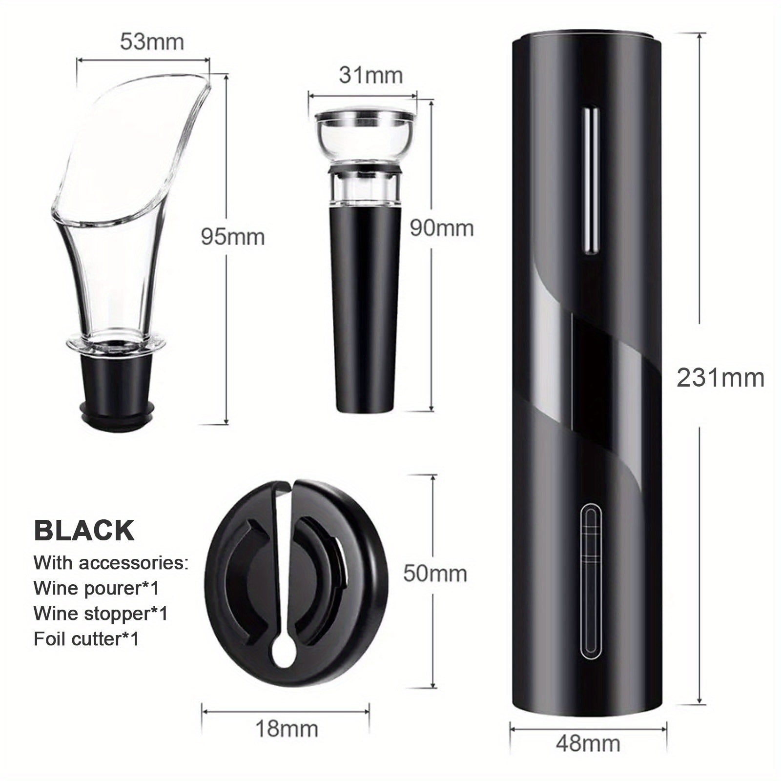 Elektr vin ochirish uchun to'plam, folga kesgich, vakuum yopgich va quyish moslamasi bilan