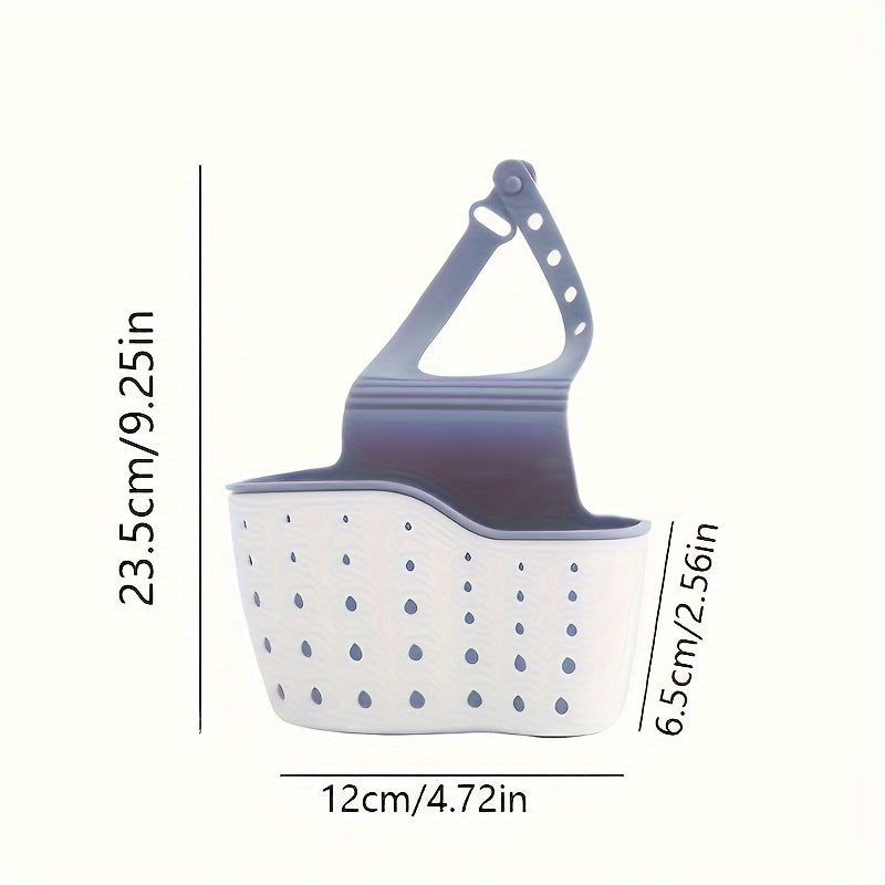 Adjustable Plastic Kitchen Sink Organizer Hanging Drain Basket for Sponges