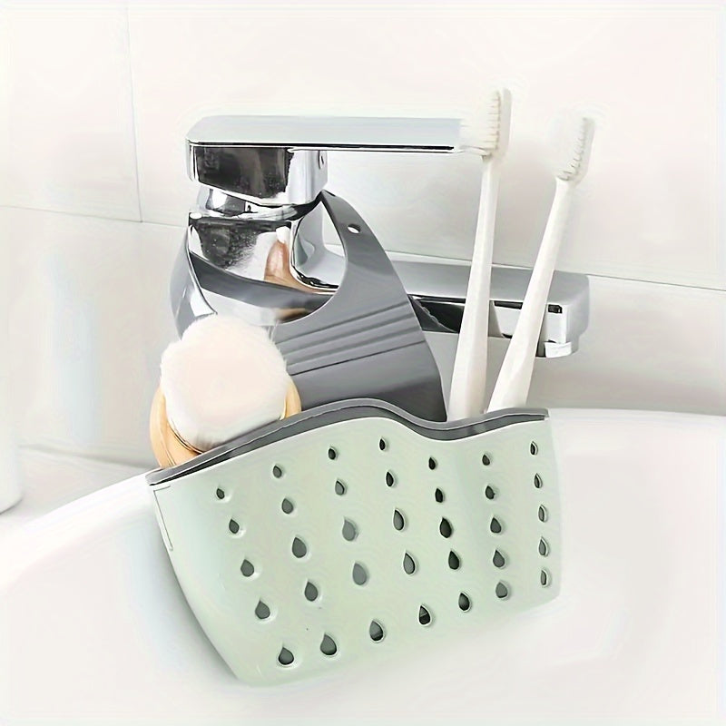 Adjustable Plastic Kitchen Sink Organizer Hanging Drain Basket for Sponges