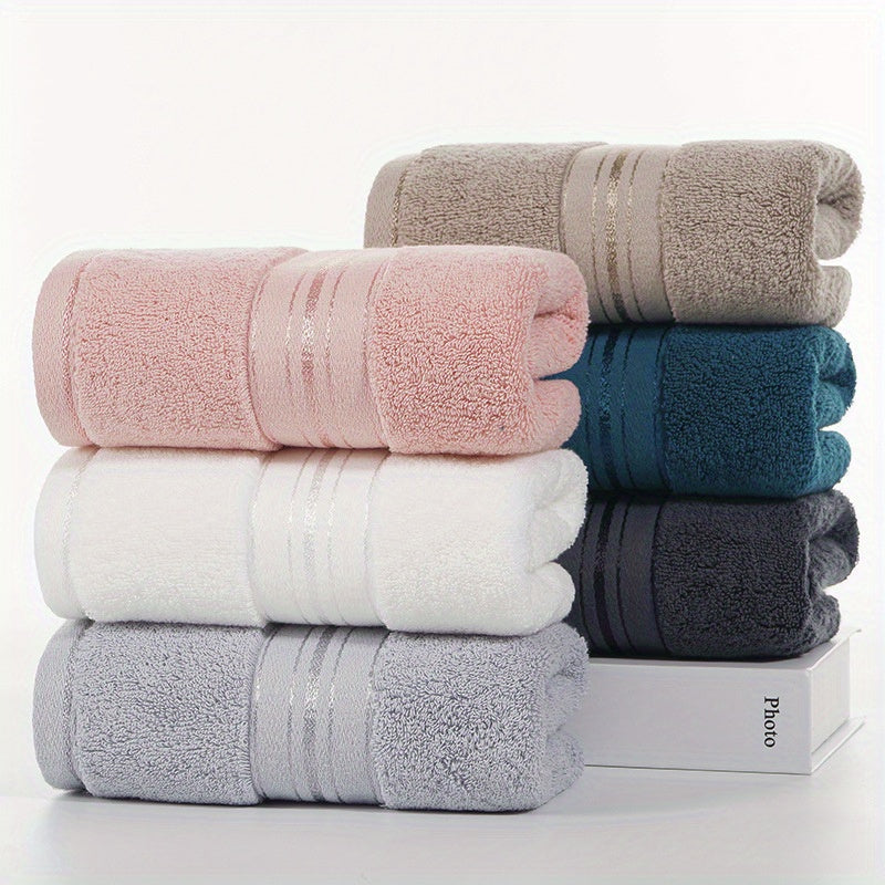 Absorbent Cotton Towels Set for Hand Face and Bath Use Small Medium Sizes