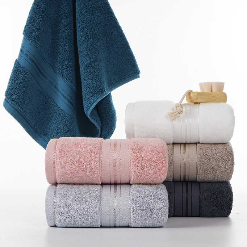Absorbent Cotton Towels Set for Hand Face and Bath Use Small Medium Sizes