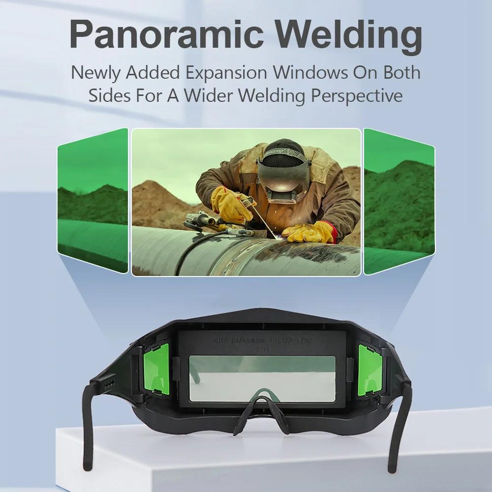 Automatic Darkening Welding Glasses Safety Goggles for TIG MIG MMA Lightweight Solar Powered
