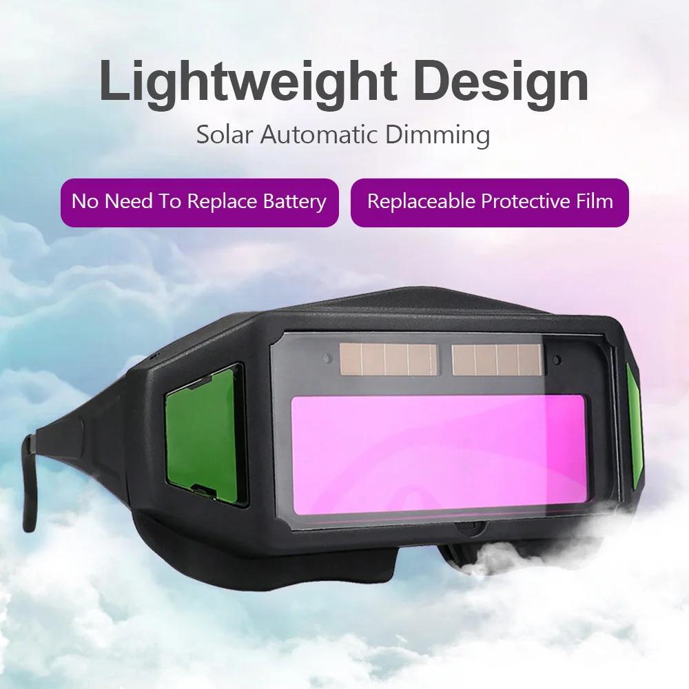 Automatic Darkening Welding Glasses Safety Goggles for TIG MIG MMA Lightweight Solar Powered