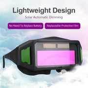 Automatic Darkening Welding Glasses Safety Goggles for TIG MIG MMA Lightweight Solar Powered