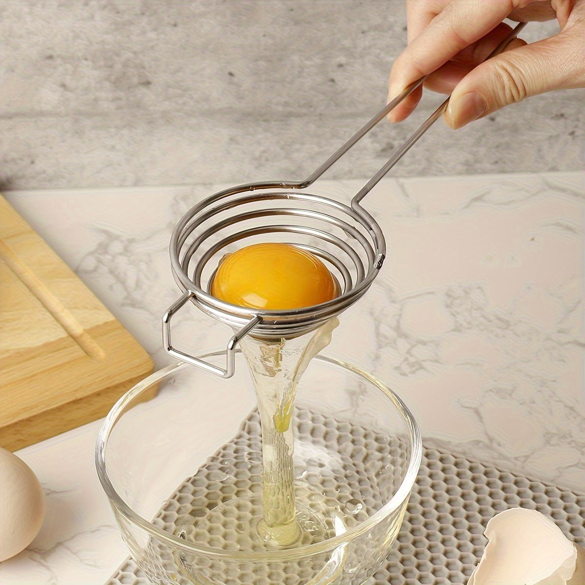 Durable Stainless Steel Egg Yolk Separator Kitchen Gadget for Perfectly Separated Eggs