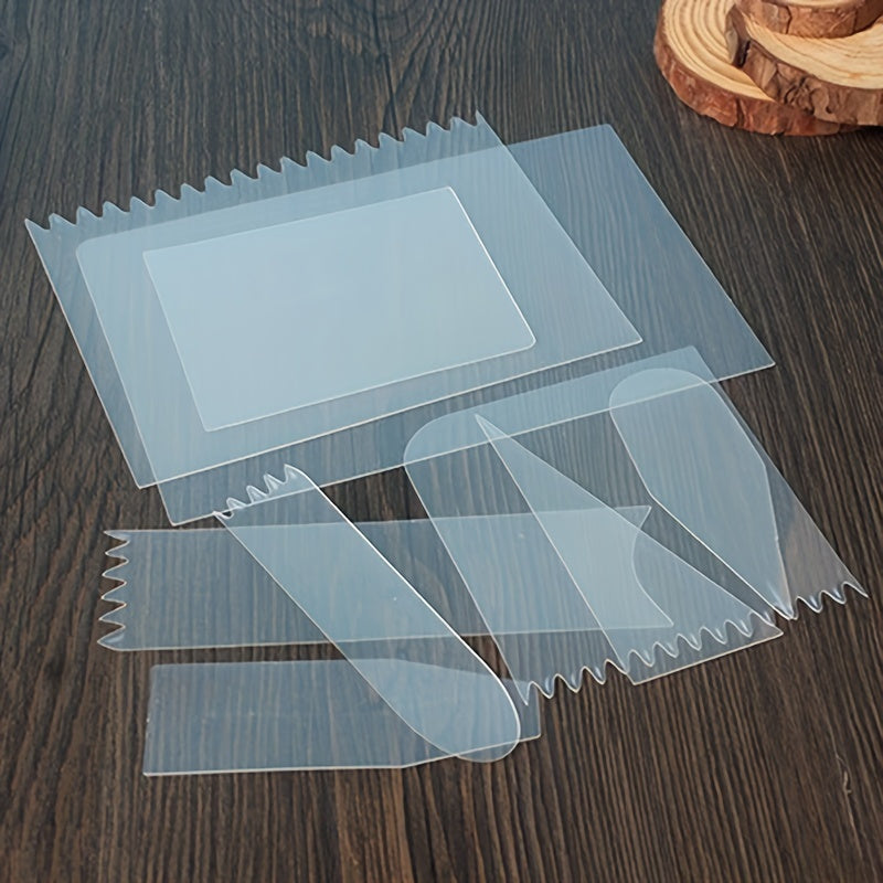 9-Piece Cake Smoother Set with Scraper, Spatula, Cutter, Pastry Mold for Baking and Decorating