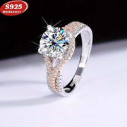 Vintage Moissanite uzuk 2 karat 18K oltin qoplangan kumush ayollar zargarlik buyumlari