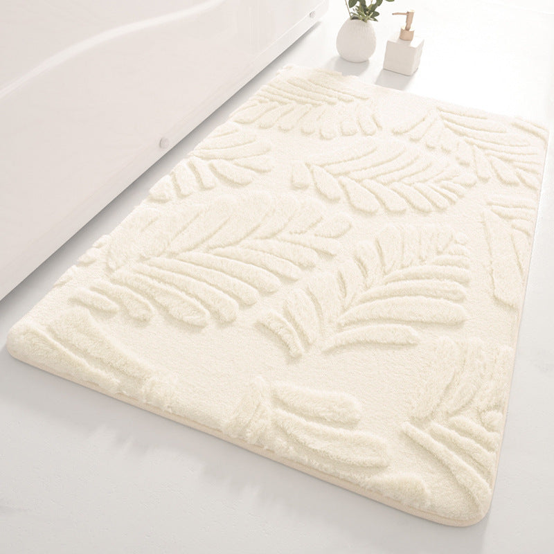 Soft Polyester Rabbit Fur Bath Mat Non-Slip Memory Foam Absorbent Rug