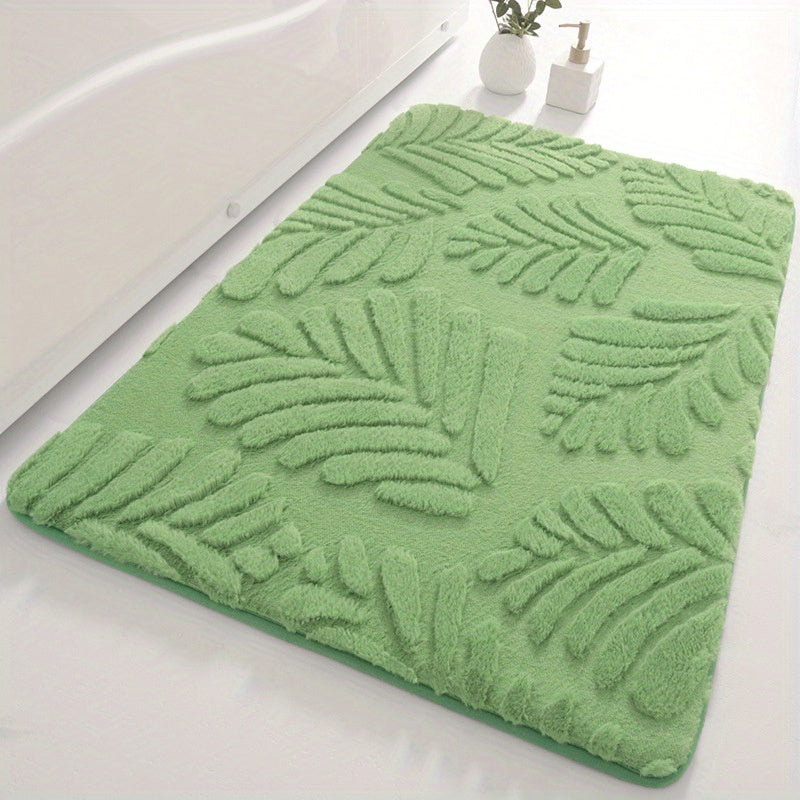 Soft Polyester Rabbit Fur Bath Mat Non-Slip Memory Foam Absorbent Rug