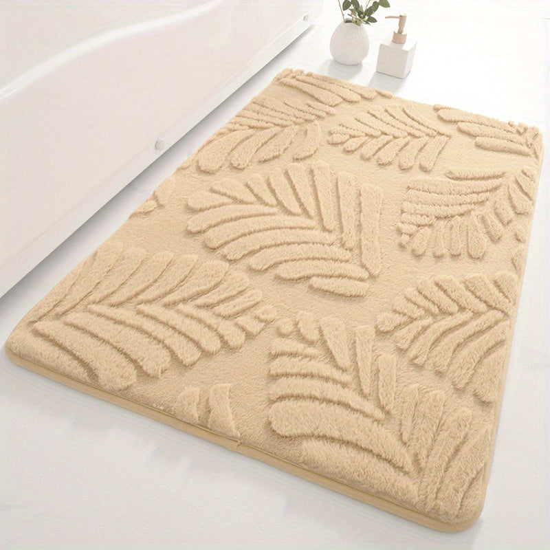 Soft Polyester Rabbit Fur Bath Mat Non-Slip Memory Foam Absorbent Rug