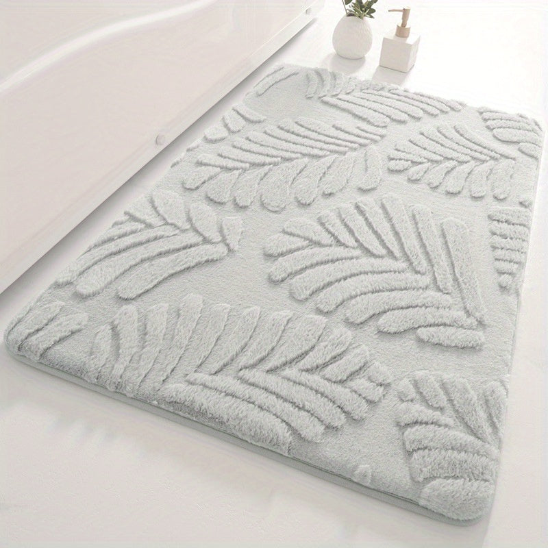 Soft Polyester Rabbit Fur Bath Mat Non-Slip Memory Foam Absorbent Rug