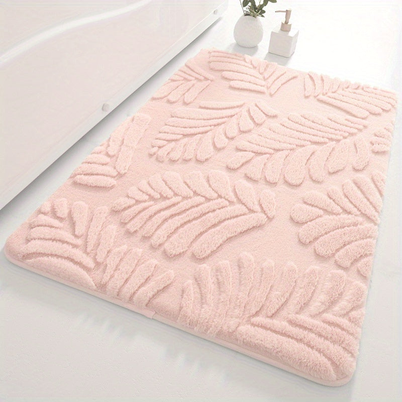 Soft Polyester Rabbit Fur Bath Mat Non-Slip Memory Foam Absorbent Rug
