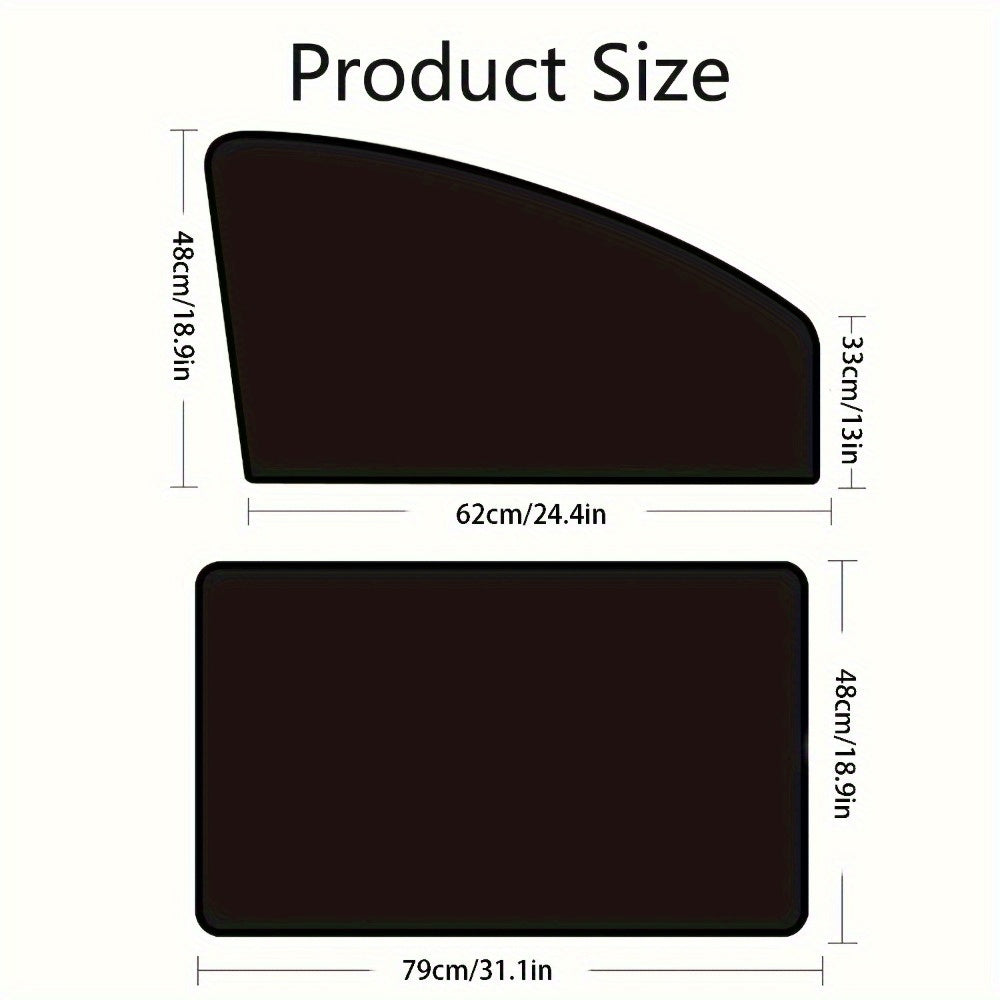 4-to'plam Universal moslik magnitli avtomobil quyosh nurlari uchun yozgi issiqlik izolyatsiyasi maxfiylik pardalari