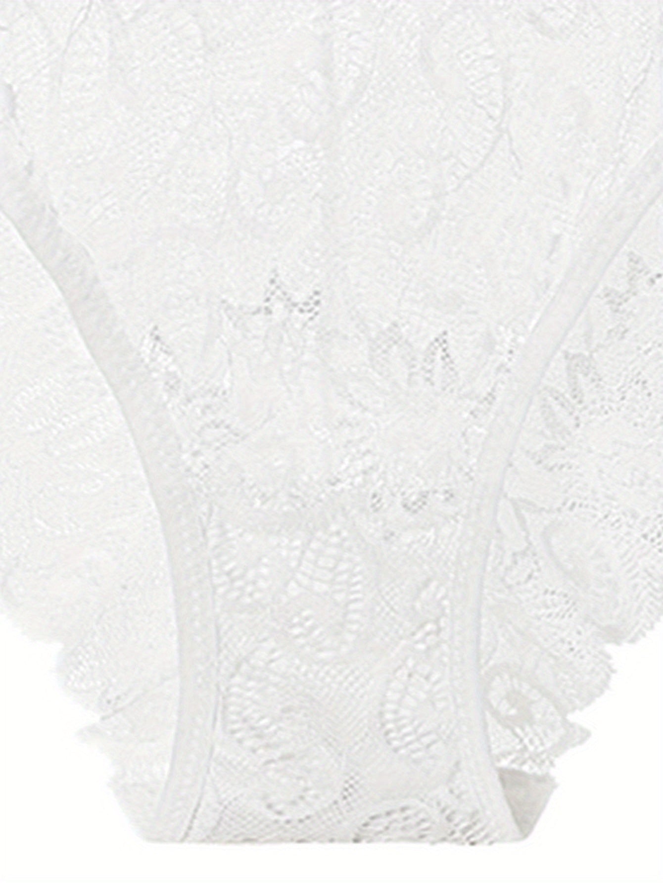 Women's Seamless Floral Lace Briefs and Semi-Sheer Panties Lingerie