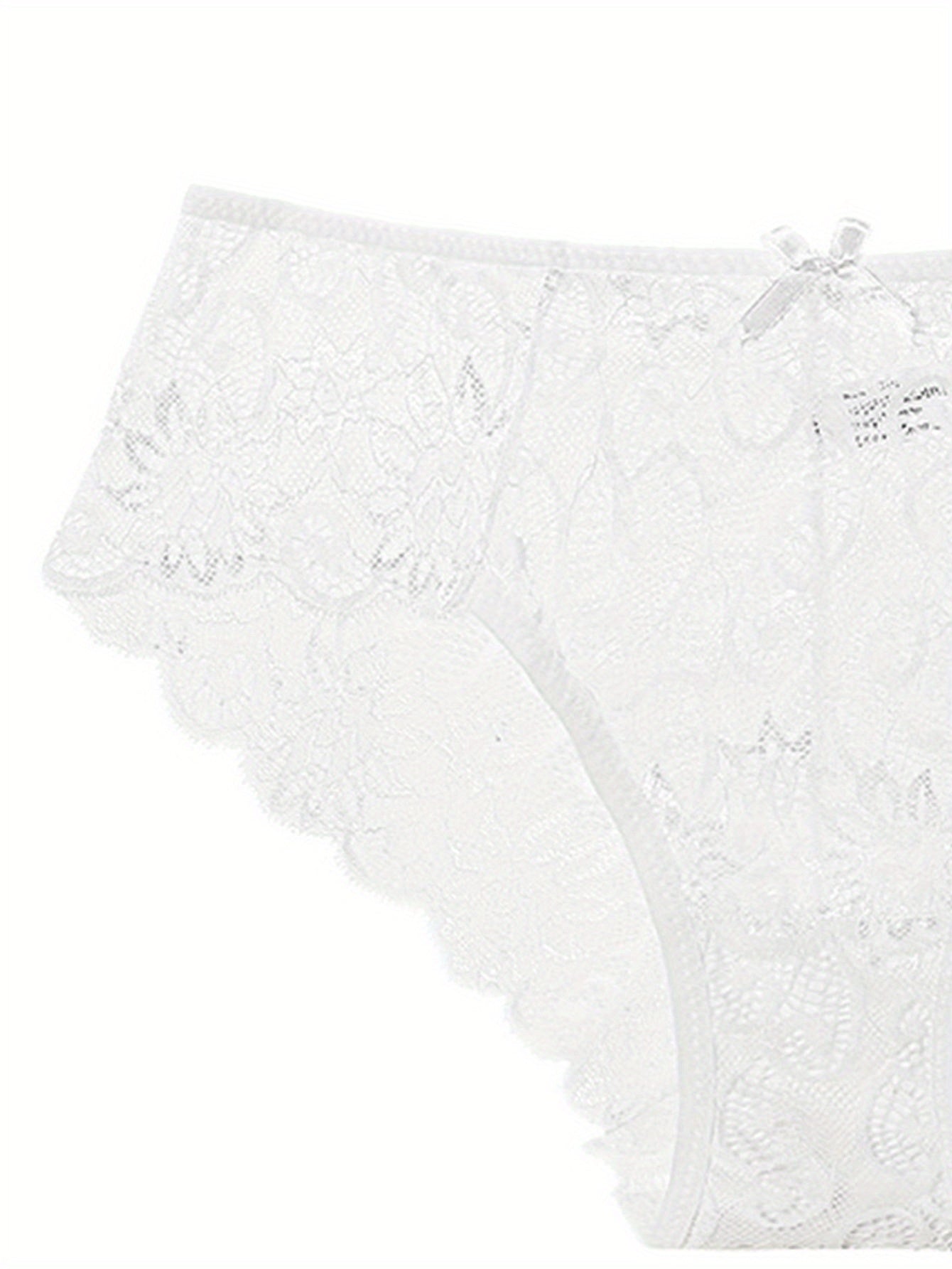 Women's Seamless Floral Lace Briefs and Semi-Sheer Panties Lingerie