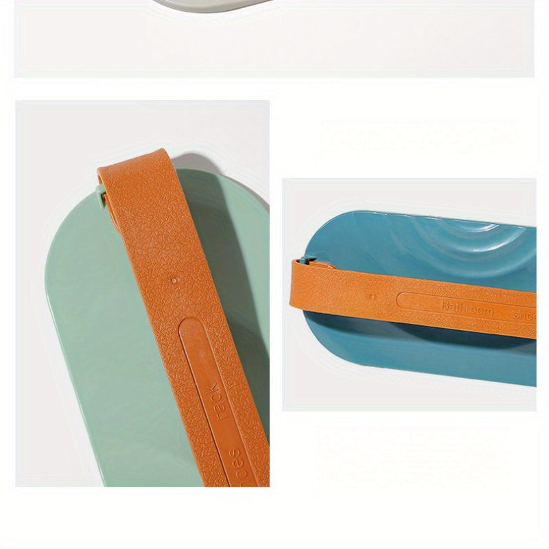 Wall-Mounted Slipper Storage Organizer Bathroom Shoe Rack Space-Saving Plastic