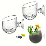Clear Aquarium Plant Pots with Suction Cups Set of 5 Plastic Aquatic Planters for Fish Tanks