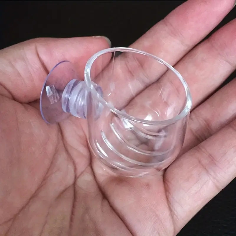 Clear Aquarium Plant Pots with Suction Cups Set of 5 Plastic Aquatic Planters for Fish Tanks